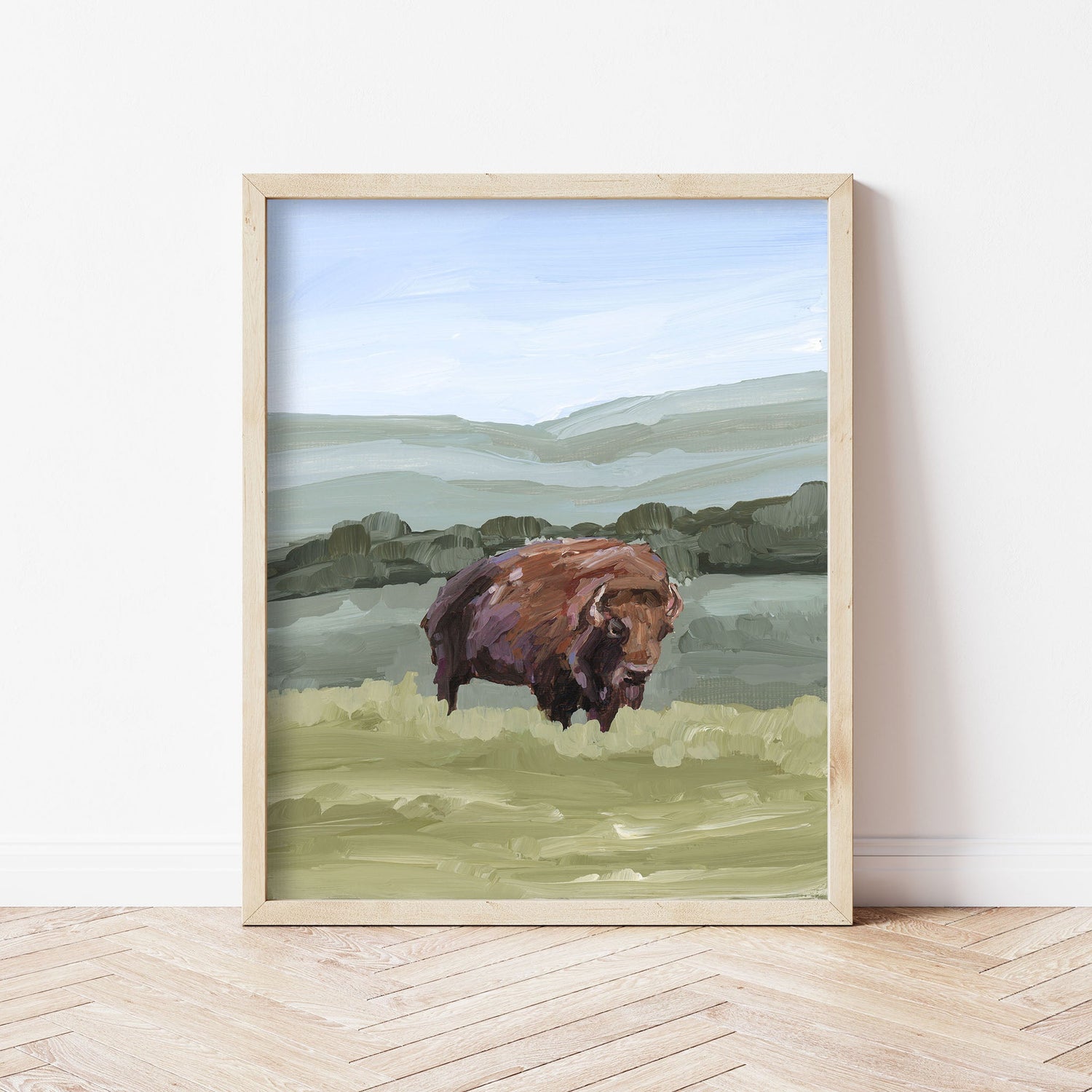 ’Solitude’ Art Print - Bison Rocky Mountain - animals - Artwork - buffalo