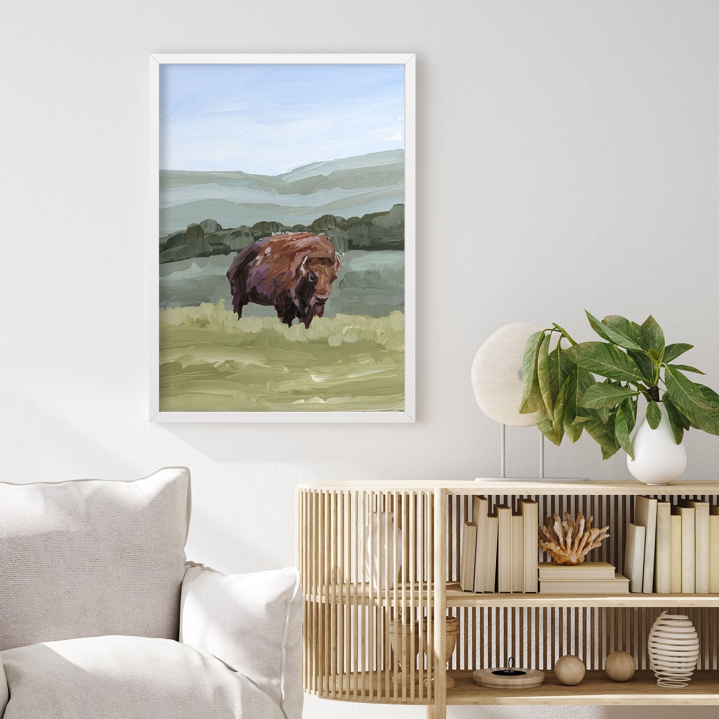 ’Solitude’ Art Print - Bison Rocky Mountain - animals - Artwork - buffalo