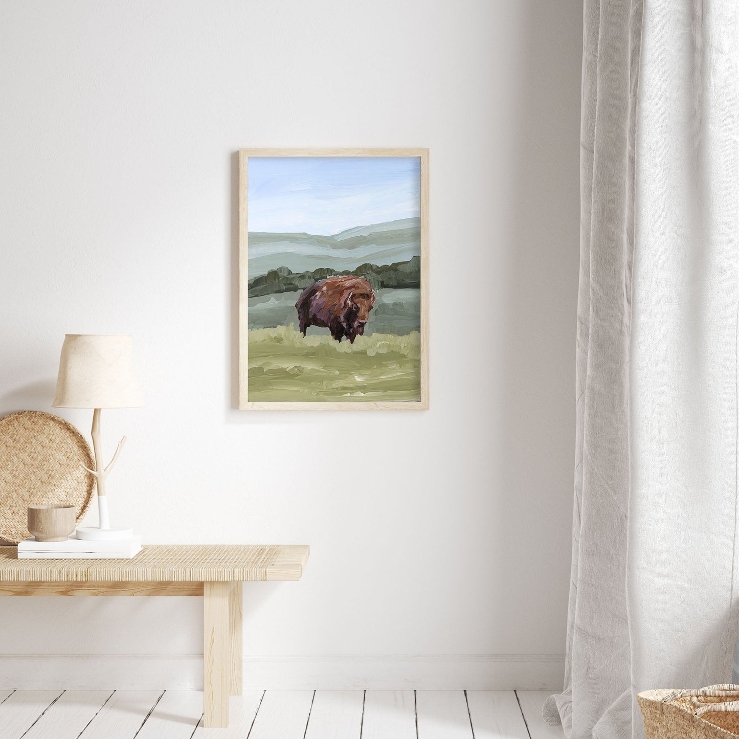 ’Solitude’ Art Print - Bison Rocky Mountain - animals - Artwork - buffalo