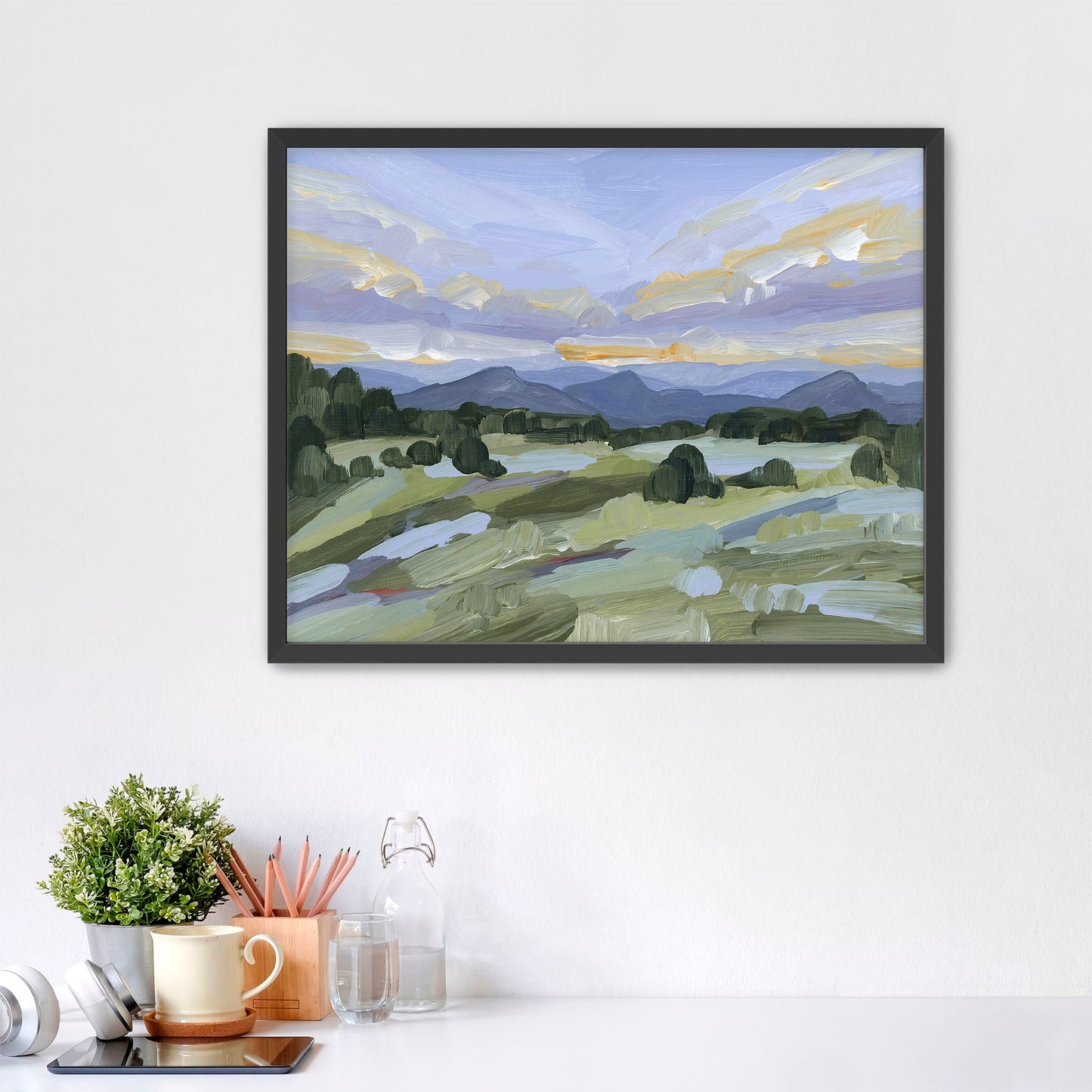 ’Steamboat Springs’ Art Print - Paper / 5x7 in / Black Frame - abstract - Artwork - Colorado - Landscape