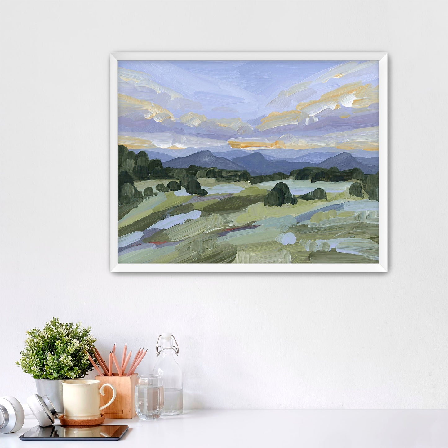 ’Steamboat Springs’ Art Print - Paper / 5x7 in / White Frame - abstract - Artwork - Colorado - Landscape