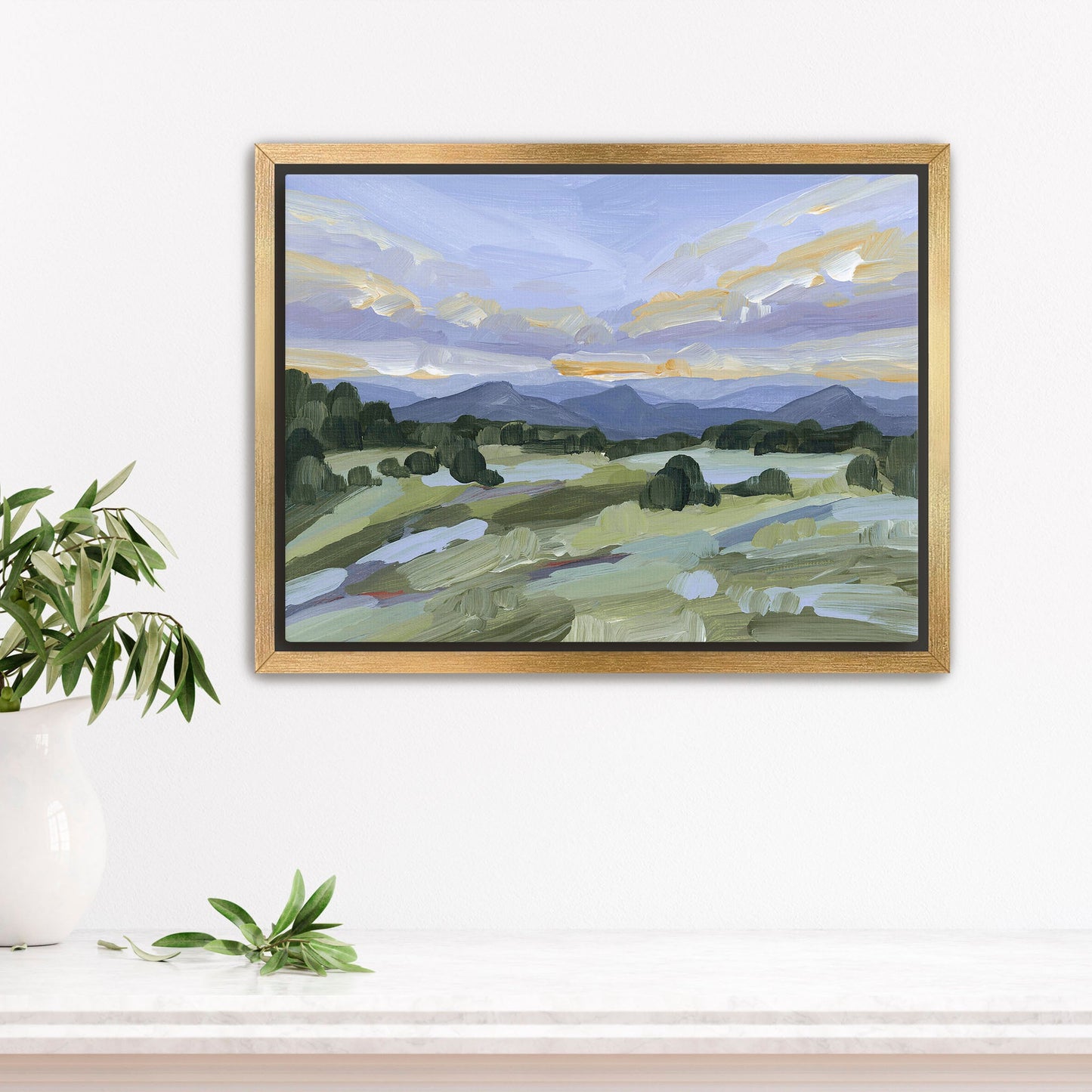 ’Steamboat Springs’ Art Print - Stretched Canvas / 8x10 in / Gold Frame - abstract - Artwork - Colorado - Landscape