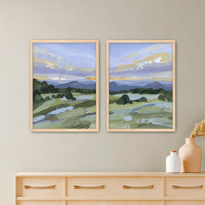 ’Steamboat Springs’ Diptych Art Print || Set of 2 - Paper / 5x7 in / Oak Frame - abstract - Artwork - Colorado