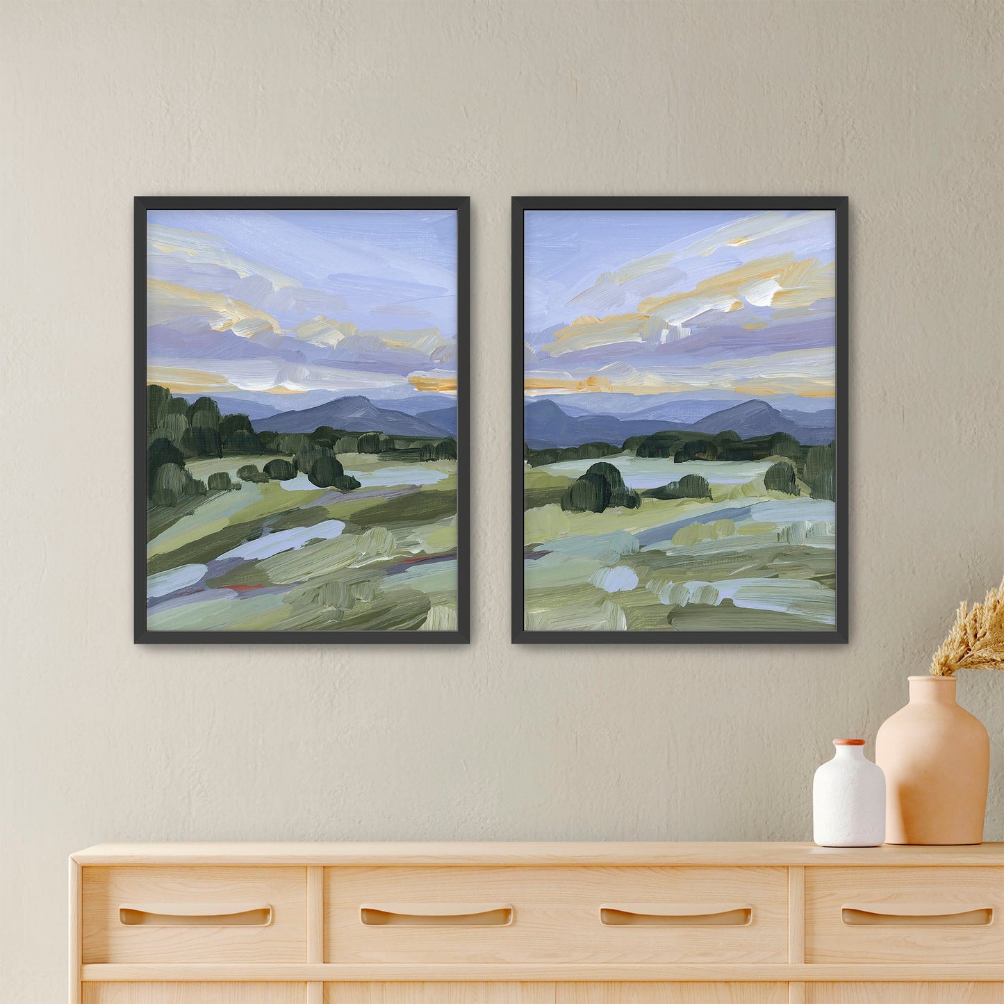 ’Steamboat Springs’ Diptych Art Print || Set of 2 - Paper / 5x7 in / Black Frame - abstract - Artwork - Colorado