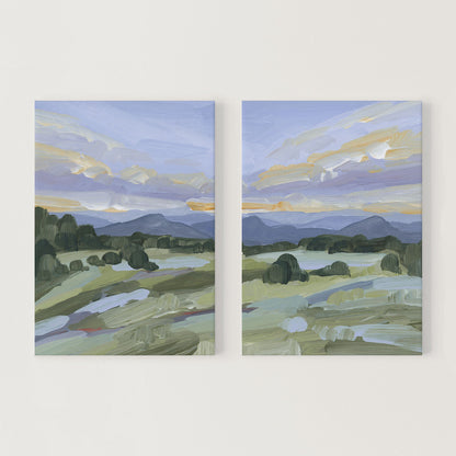 ’Steamboat Springs’ Diptych Art Print || Set of 2 - Stretched Canvas / 8x10 in / No Frame - abstract - Artwork