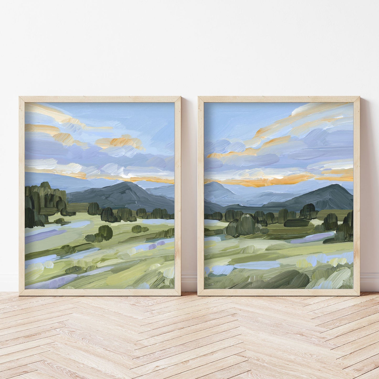 ’Steamboat Summer’ Diptych Art Print || Set of 2 - abstract - Artwork - Colorado