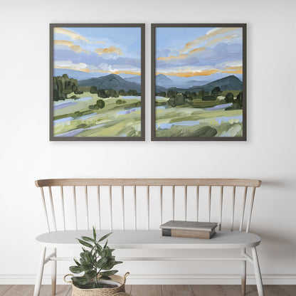 ’Steamboat Summer’ Diptych Art Print || Set of 2 - abstract - Artwork - Colorado