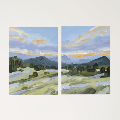 ’Steamboat Summer’ Diptych Art Print || Set of 2 - Rolled Canvas / 8x10 in / No Frame - abstract - Artwork - Colorado