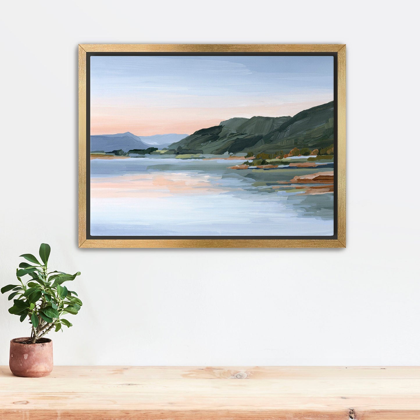 ’Still Waters’ Art Print - Stretched Canvas / 8x10 in / Gold Frame - Colorado Mountain Landscape - Lake