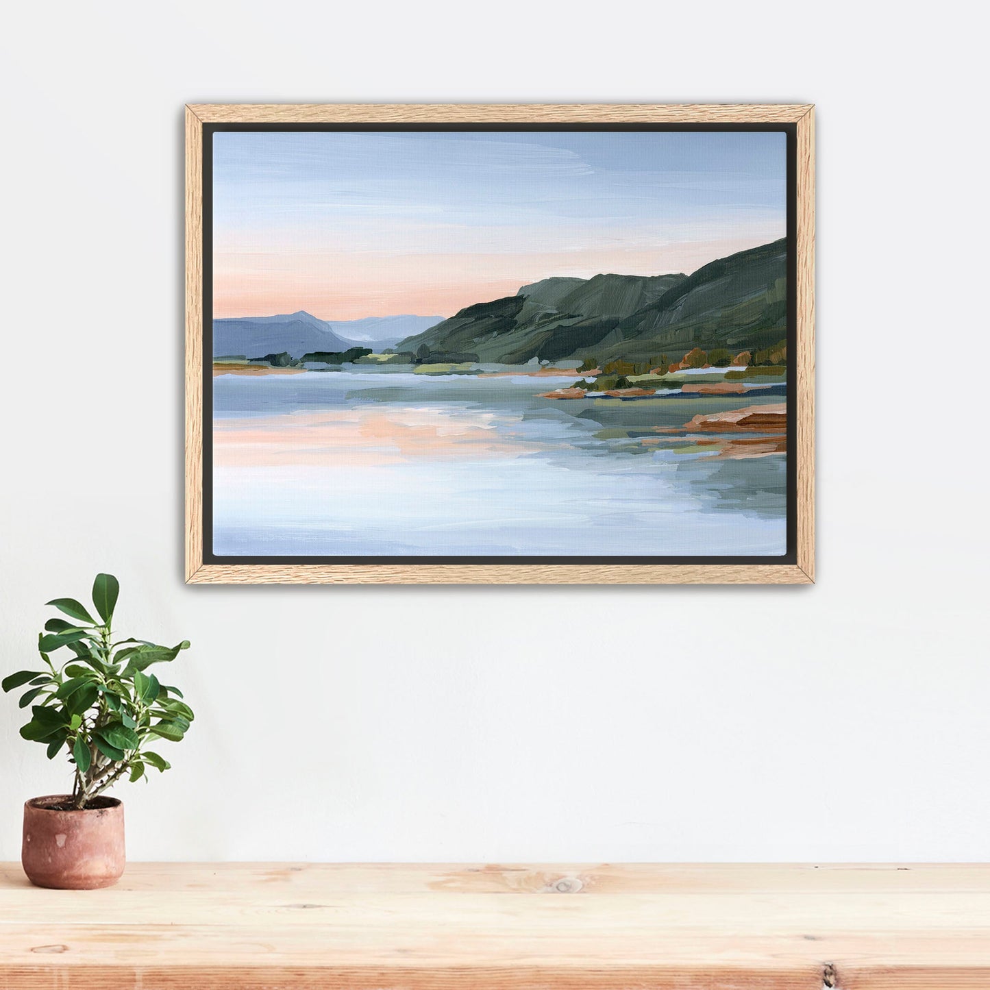 ’Still Waters’ Art Print - Stretched Canvas / 8x10 in / Oak Frame - Colorado Mountain Landscape - Lake