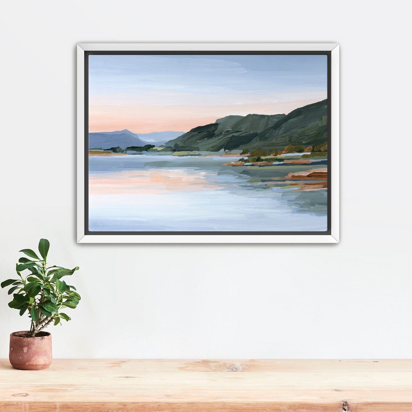 ’Still Waters’ Art Print - Stretched Canvas / 8x10 in / White Frame - Colorado Mountain Landscape - Lake