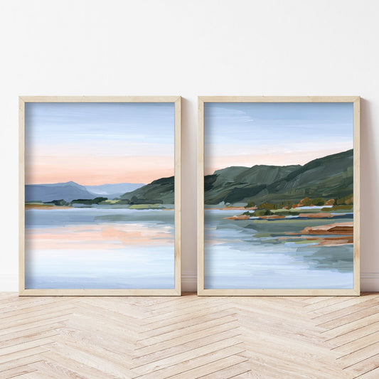 ’Still Waters’ Diptych Art Print || Set of 2 - abstract - Artwork - Colorado