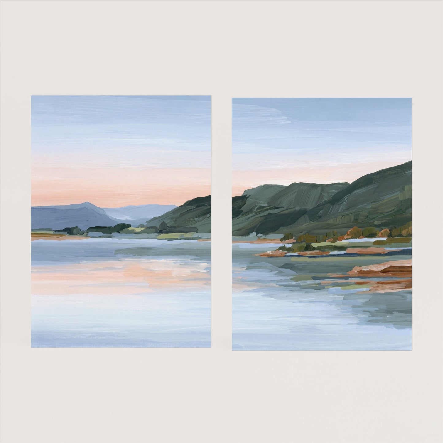 ’Still Waters’ Diptych Art Print || Set of 2 - Paper / 5x7 in / No Frame - abstract - Artwork - Colorado