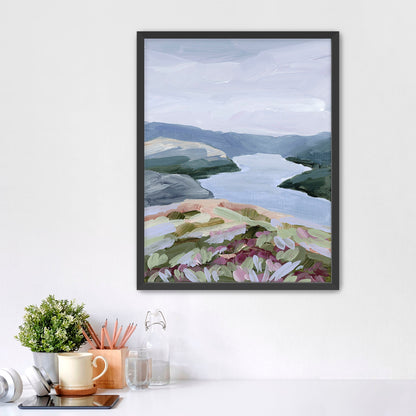 ’Stop at the Fjord’ Art Print - Paper / 5x7 in / Black Frame - Norway Scenery Wall Decor - abstract - Artwork