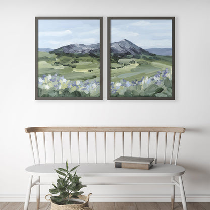 ’Summer Mountain’ Diptych Art Print || Set of 2