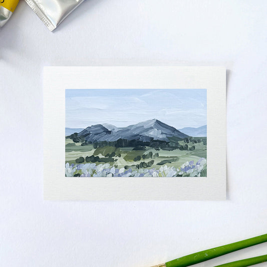 ’Summer Mountain II’ Original Painting || 5x7 - Crested Butte Colorado - abstract - Acrylic - Artwork