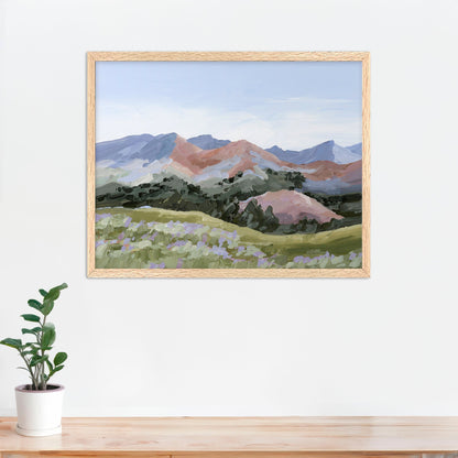 ’Sun Valley I’ Art Print - Paper / 5x7 in / Oak Frame - Idaho Landscape Mountain Wall - ’sun valley’ - abstract