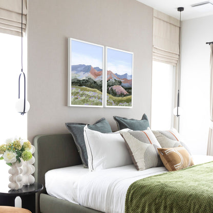 ’Sun Valley I’ Diptych Art Print || Set of 2 - ’sun valley’ - abstract - Artwork