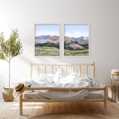 ’Sun Valley I’ Diptych Art Print || Set of 2 - ’sun valley’ - abstract - Artwork