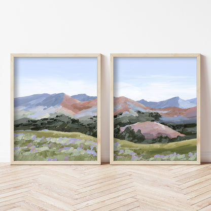 ’Sun Valley I’ Diptych Art Print || Set of 2 - ’sun valley’ - abstract - Artwork
