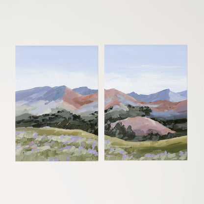 ’Sun Valley I’ Diptych Art Print || Set of 2 - Rolled Canvas / 8x10 in / No Frame - ’sun valley’ - abstract - Artwork