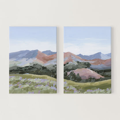 ’Sun Valley I’ Diptych Art Print || Set of 2 - Stretched Canvas / 8x10 in / No Frame - ’sun valley’ - abstract - Artwork