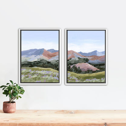’Sun Valley I’ Diptych Art Print || Set of 2 - Stretched Canvas / 8x10 in / White Frame - ’sun valley’ - abstract