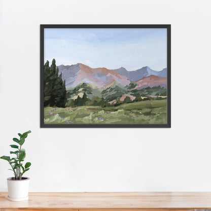 ’Sun Valley II’ Art Print - Paper / 5x7 in / Black Frame - Idaho Landscape Mountain Wall - ’sun valley’ - abstract