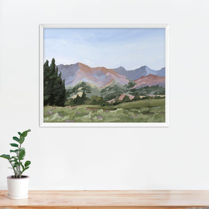 ’Sun Valley II’ Art Print - Paper / 5x7 in / White Frame - Idaho Landscape Mountain Wall - ’sun valley’ - abstract