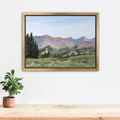 ’Sun Valley II’ Art Print - Stretched Canvas / 8x10 in / Gold Frame - Idaho Landscape Mountain Wall - ’sun valley’