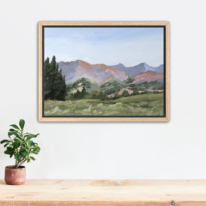 ’Sun Valley II’ Art Print - Stretched Canvas / 8x10 in / Oak Frame - Idaho Landscape Mountain Wall - ’sun valley’