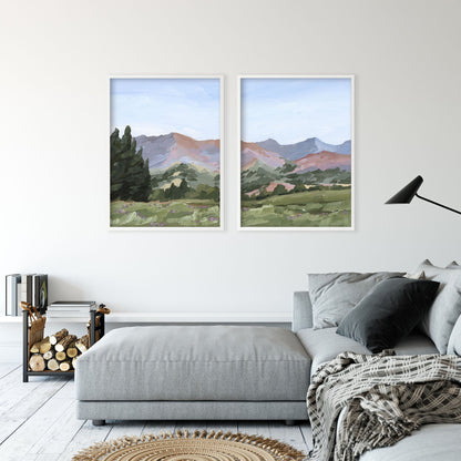 ’Sun Valley II’ Diptych Art Print || Set of 2 - ’sun valley’ - abstract - Artwork