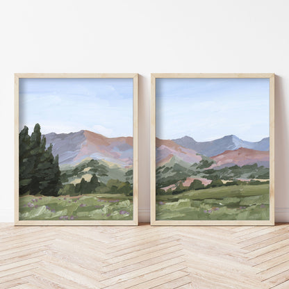 ’Sun Valley II’ Diptych Art Print || Set of 2 - ’sun valley’ - abstract - Artwork
