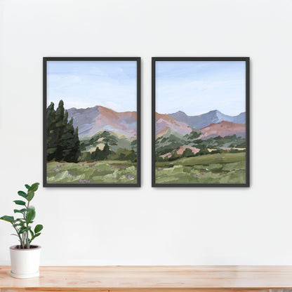 ’Sun Valley II’ Diptych Art Print || Set of 2 - Paper / 5x7 in / Black Frame - ’sun valley’ - abstract - Artwork