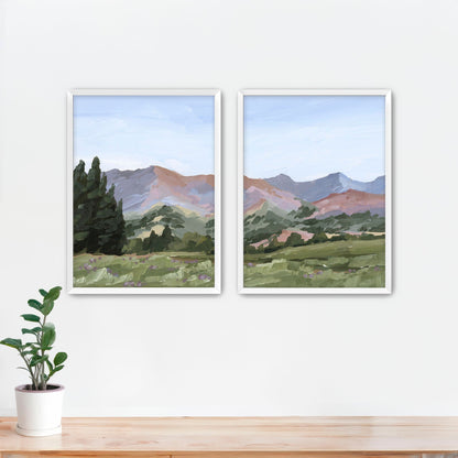 ’Sun Valley II’ Diptych Art Print || Set of 2 - Paper / 5x7 in / White Frame - ’sun valley’ - abstract - Artwork
