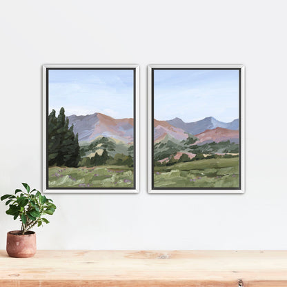 ’Sun Valley II’ Diptych Art Print || Set of 2 - Stretched Canvas / 8x10 in / White Frame - ’sun valley’ - abstract