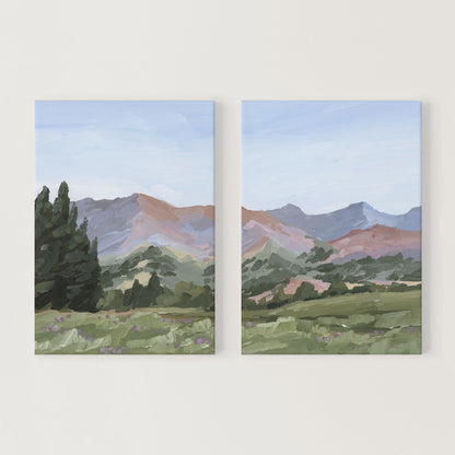 ’Sun Valley II’ Diptych Art Print || Set of 2 - Stretched Canvas / 8x10 in / No Frame - ’sun valley’ - abstract