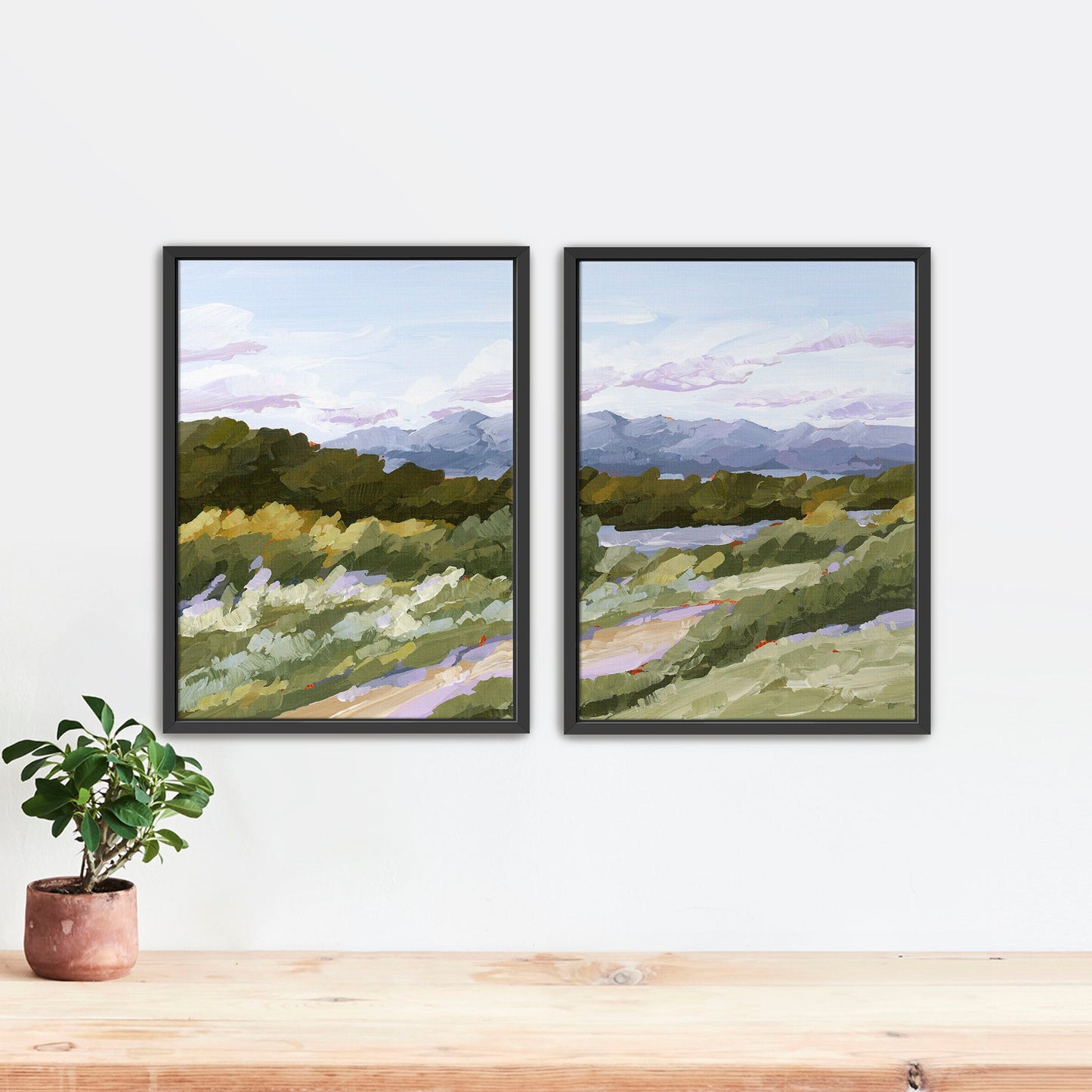 ’Sweet Spot’ Diptych Art Print || Set of 2 - Stretched Canvas / 8x10 in / Black Frame - abstract - Artwork - Autumn