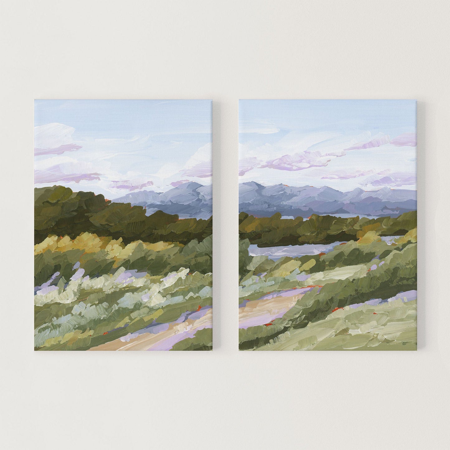 ’Sweet Spot’ Diptych Art Print || Set of 2 - Stretched Canvas / 8x10 in / No Frame - abstract - Artwork - Autumn