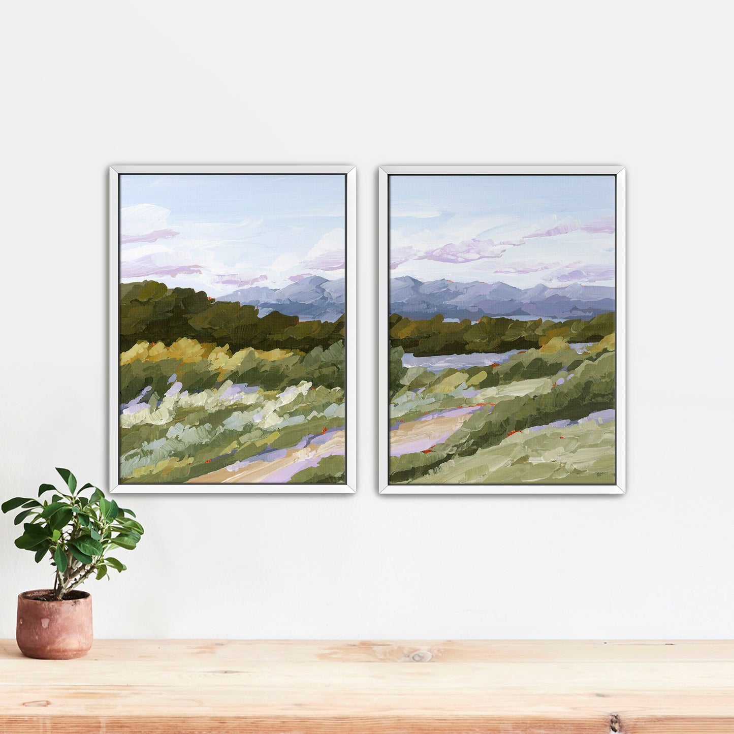 ’Sweet Spot’ Diptych Art Print || Set of 2 - Stretched Canvas / 8x10 in / White Frame - abstract - Artwork - Autumn