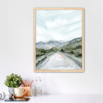 ’Telluride’ Art Print - Paper / 5x7 in / Oak Frame - Colorado Ski Wall - abstract - Artwork - Landscape