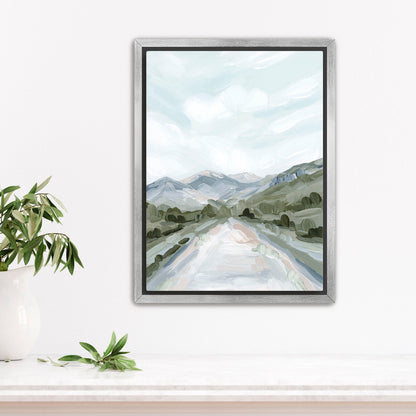 ’Telluride’ Art Print - Stretched Canvas / 8x10 in / Silver Frame - Colorado Ski Wall - abstract - Artwork - Landscape