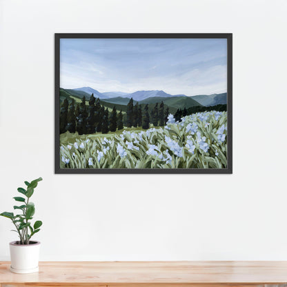 ’The Scent of Pine’ Art Print - Paper / 5x7 in / Black Frame - Colorado Mountain Wall - abstract - Artwork - Estes Park