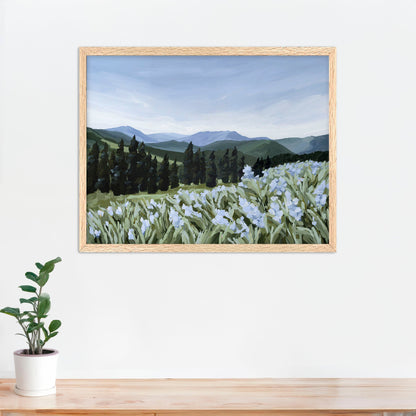 ’The Scent of Pine’ Art Print - Paper / 5x7 in / Oak Frame - Colorado Mountain Wall - abstract - Artwork - Estes Park