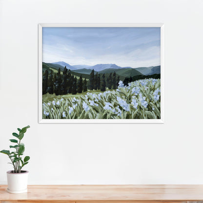 ’The Scent of Pine’ Art Print - Paper / 5x7 in / White Frame - Colorado Mountain Wall - abstract - Artwork - Estes Park