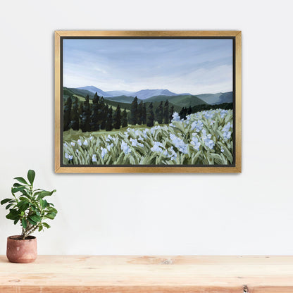 ’The Scent of Pine’ Art Print - Stretched Canvas / 8x10 in / Gold Frame - Colorado Mountain Wall - abstract - Artwork