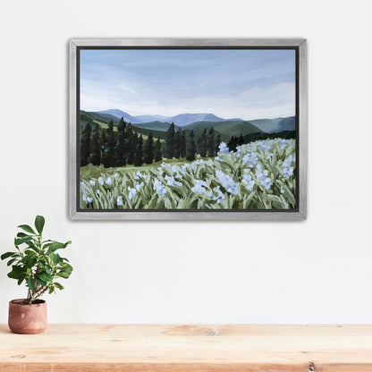 ’The Scent of Pine’ Art Print - Stretched Canvas / 8x10 in / Silver Frame - Colorado Mountain Wall - abstract - Artwork