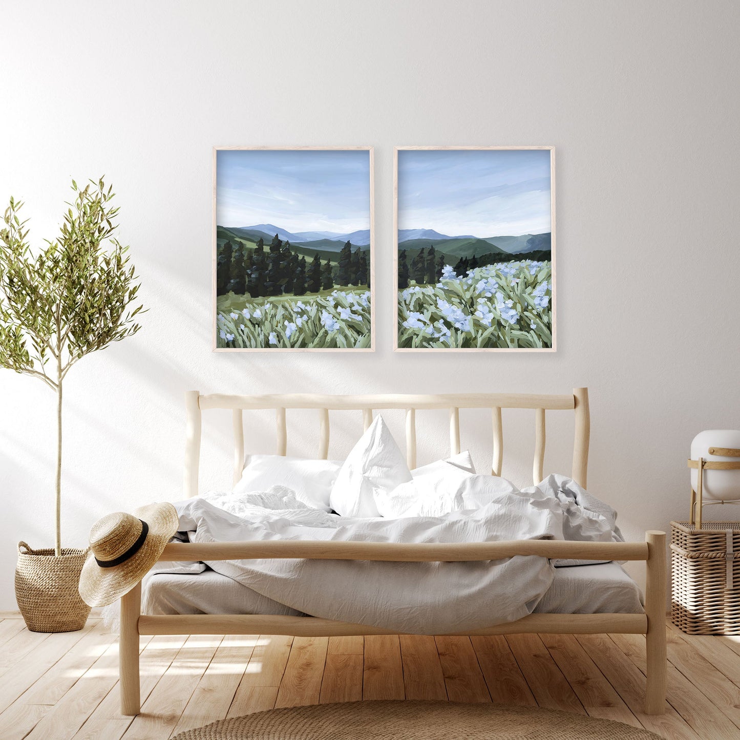 ’The Scent of Pine’ Diptych Art Print || Set 2 - abstract - Artwork - Colorado