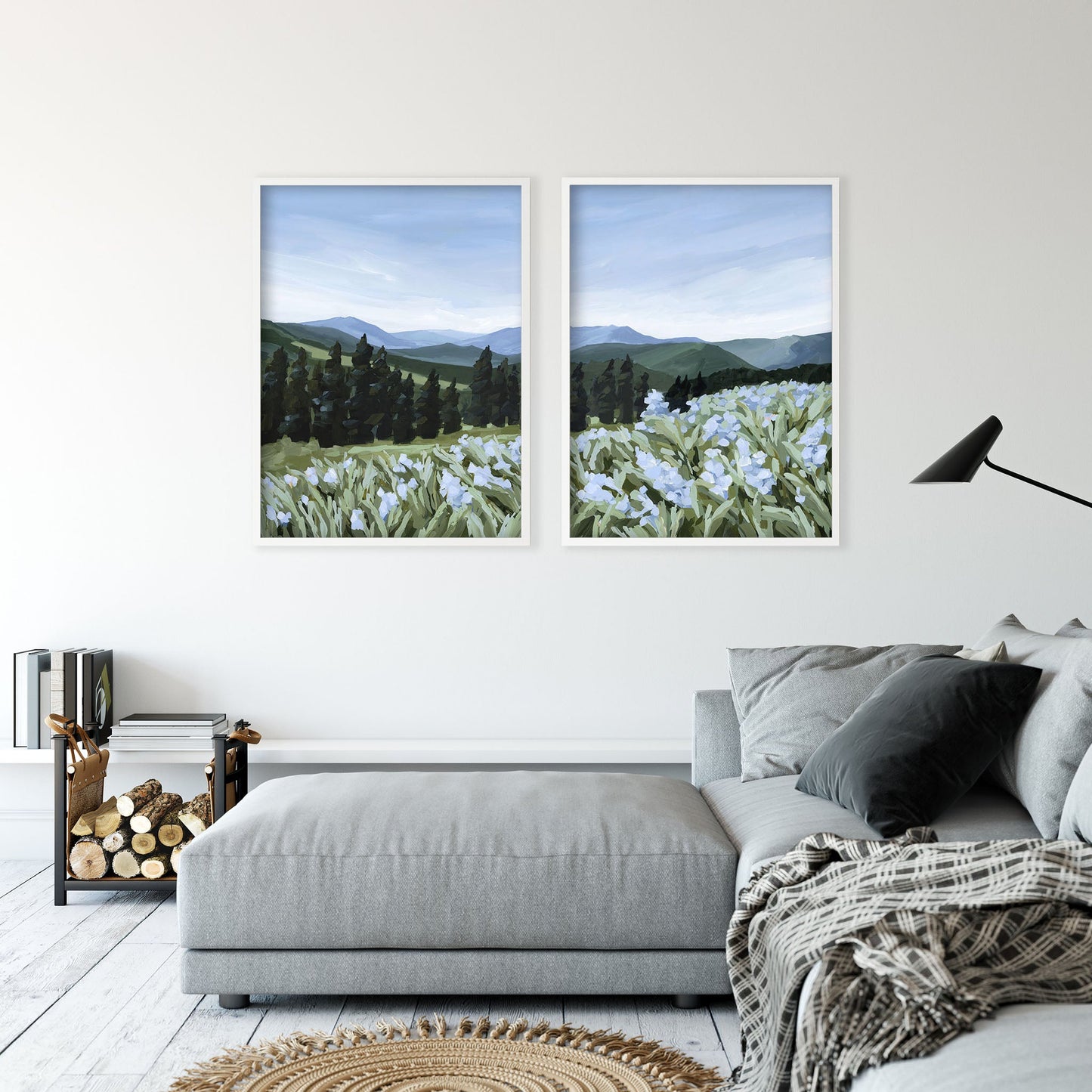 ’The Scent of Pine’ Diptych Art Print || Set 2 - abstract - Artwork - Colorado