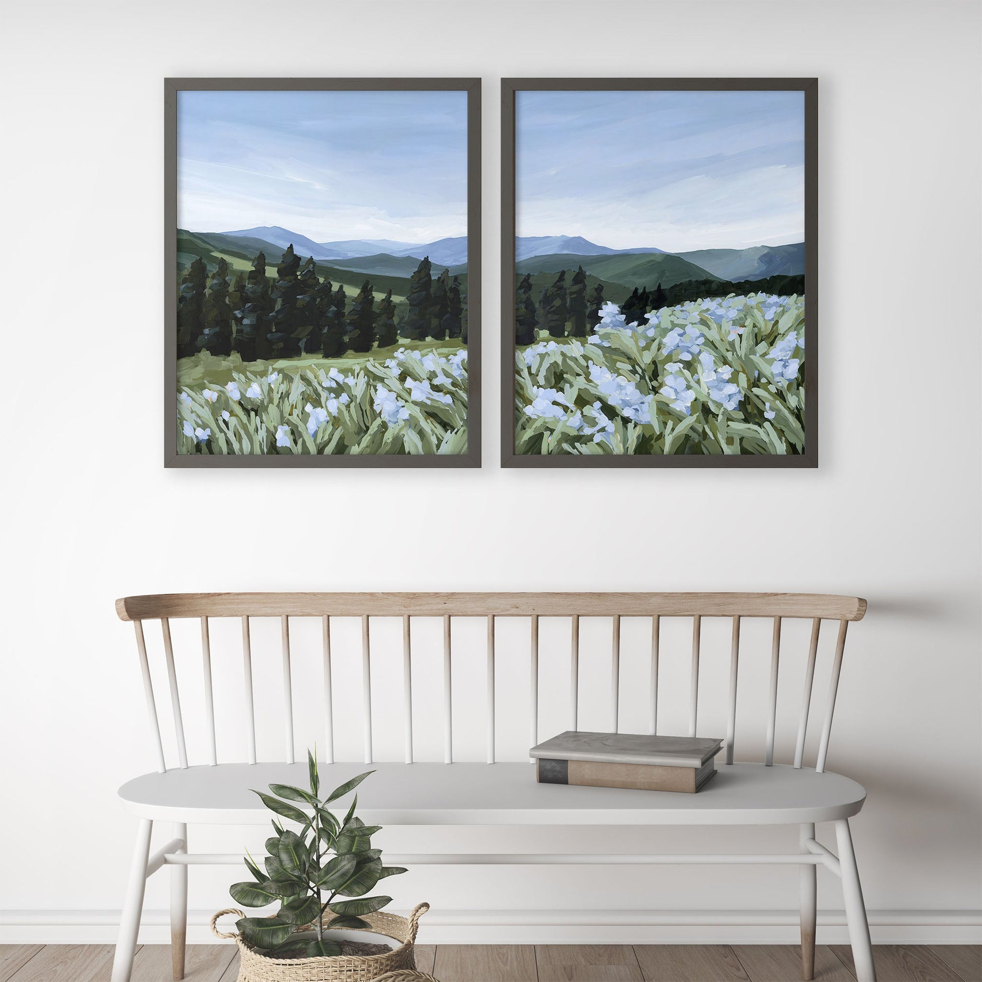 ’The Scent of Pine’ Diptych Art Print || Set 2 - abstract - Artwork - Colorado